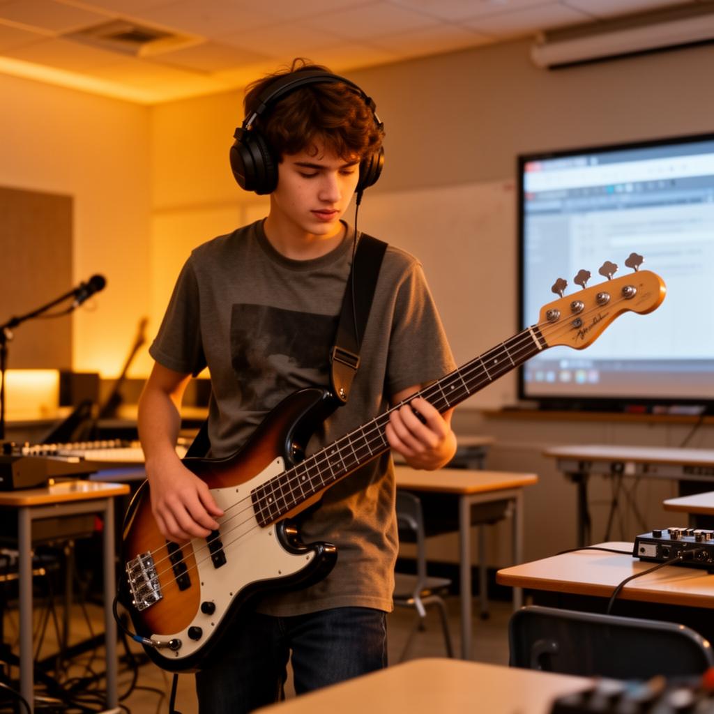 Teens music class at Peace Academy